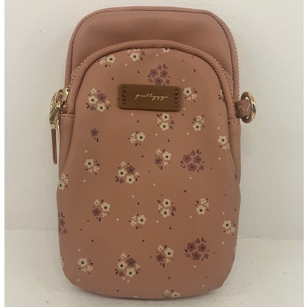 Floral Pink Crossbody Phone Purse Compact Lightweight Cottagecore Girly Coquette